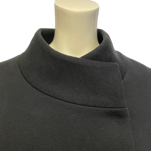 Cuyana Fleece High-Low Jacket with Patch Leather Pockets Black Size Large - Picture 9 of 9